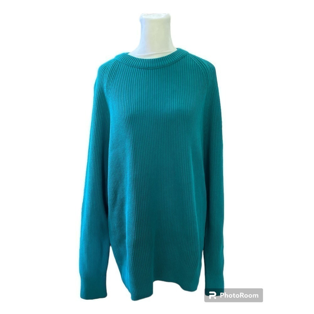 DRYKORN For Beautiful People Teal Round Neck‎ Knit Sweater Size XL
